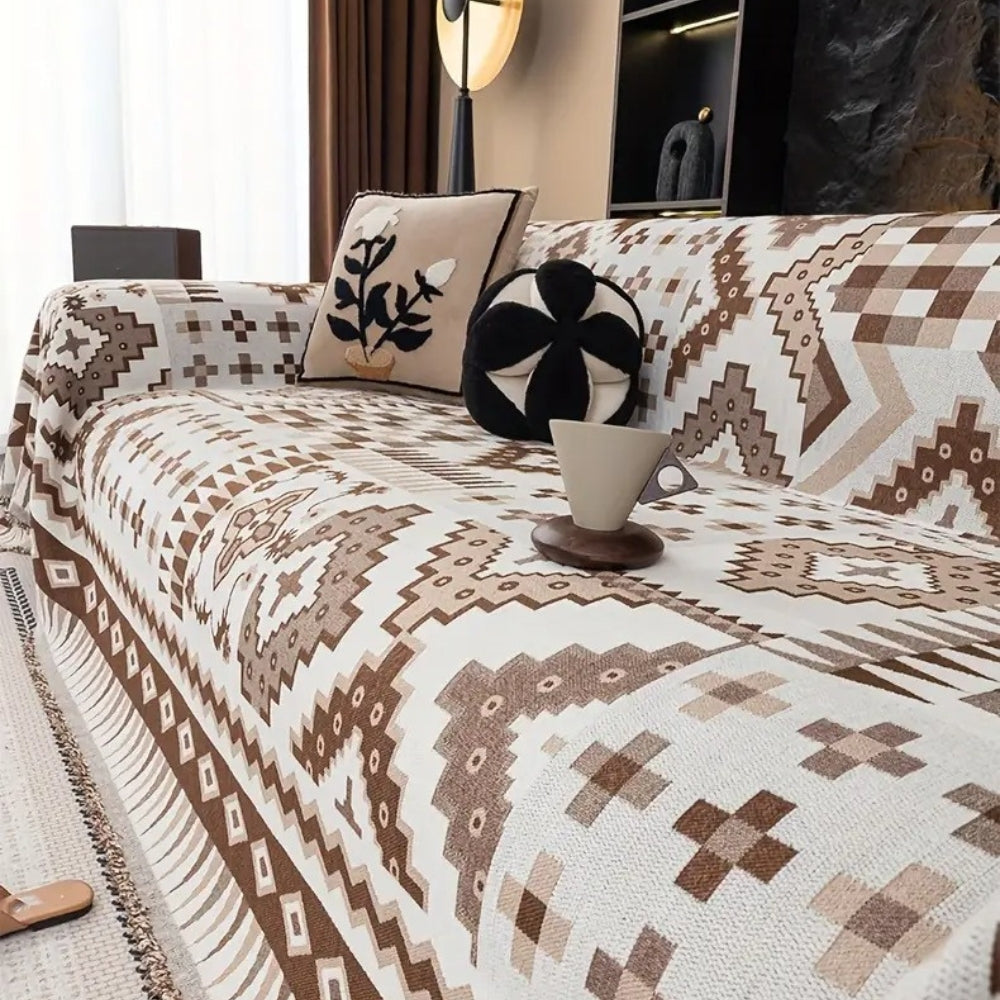 Noble Charm Sofa Cover - Soft Chenille, Ethnic Patterns 7