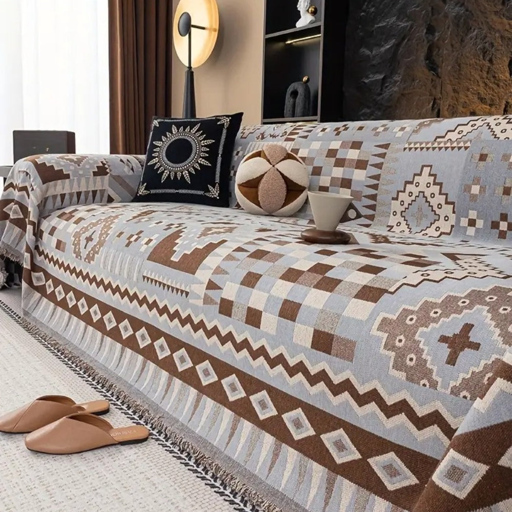 Noble Charm Sofa Cover - Soft Chenille, Ethnic Patterns 8