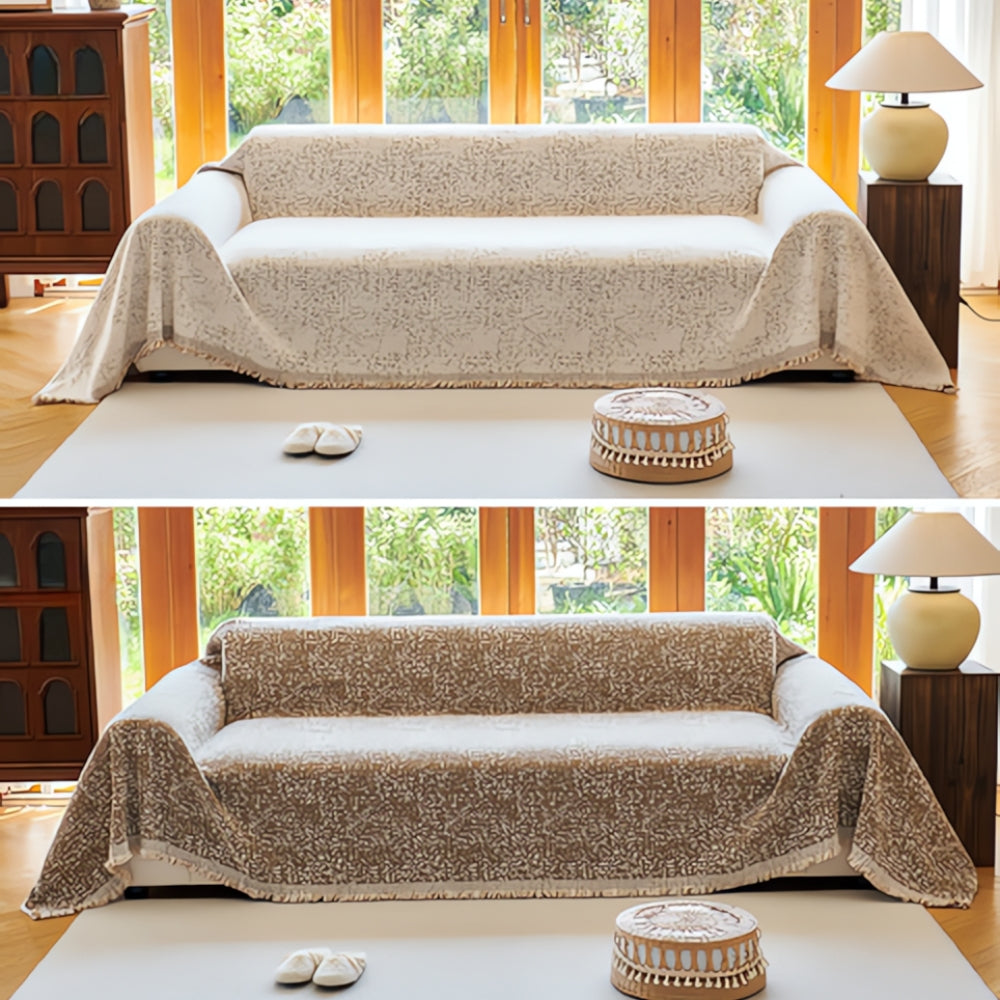 Noble Reversible Sofa Cover - Cotton Microfiber Blend, Pet-Friendly 3