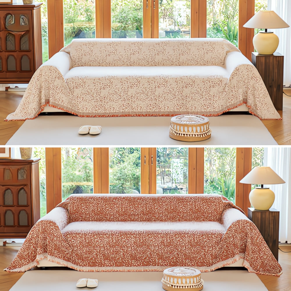 Noble Reversible Sofa Cover - Cotton Microfiber Blend, Pet-Friendly 4