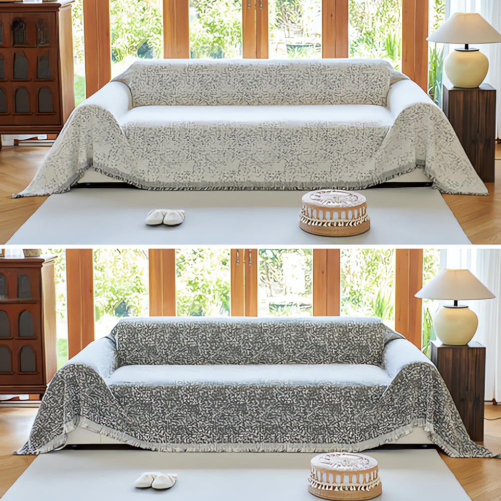 Noble Reversible Sofa Cover - Cotton Microfiber Blend, Pet-Friendly 5