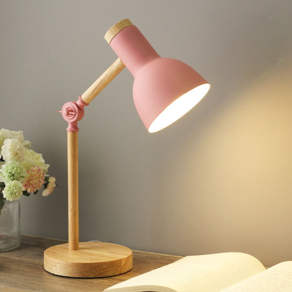Noble Table Lamp - Iron and Wood, Adjustable Nordic Design for Bedside or Desk 2