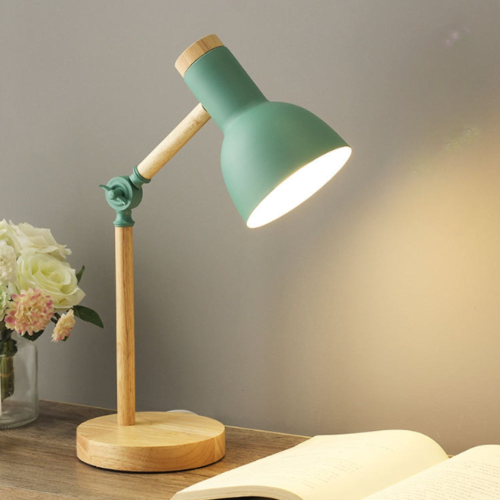 Noble Table Lamp - Iron and Wood, Adjustable Nordic Design for Bedside or Desk 3