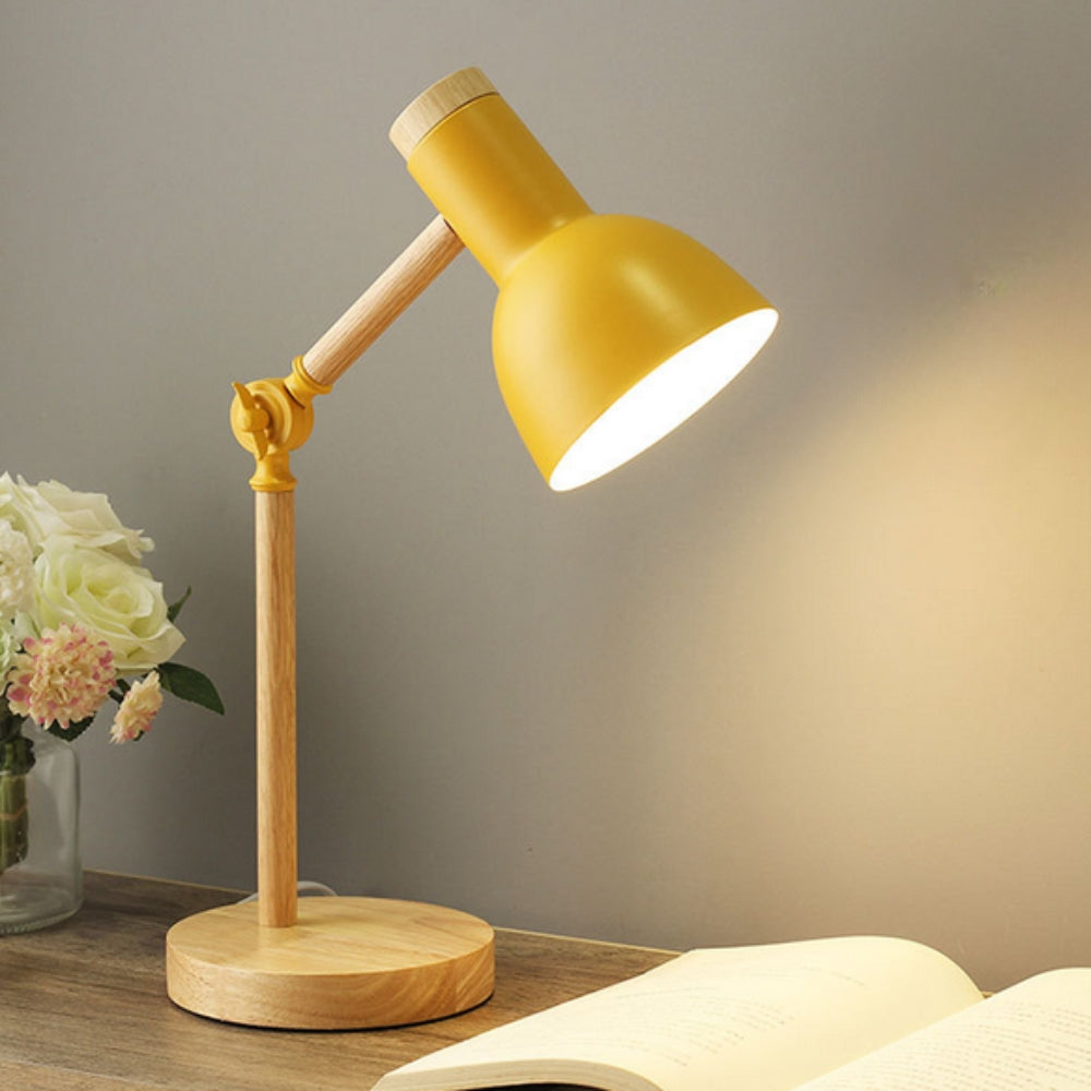 Noble Table Lamp - Iron and Wood, Adjustable Nordic Design for Bedside or Desk 4