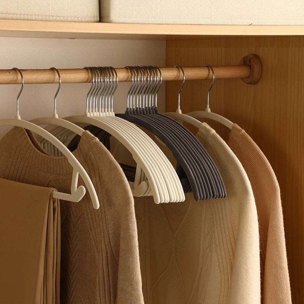 Nora Velvet Hangers - Non-Slip Coating, Set of 10 2