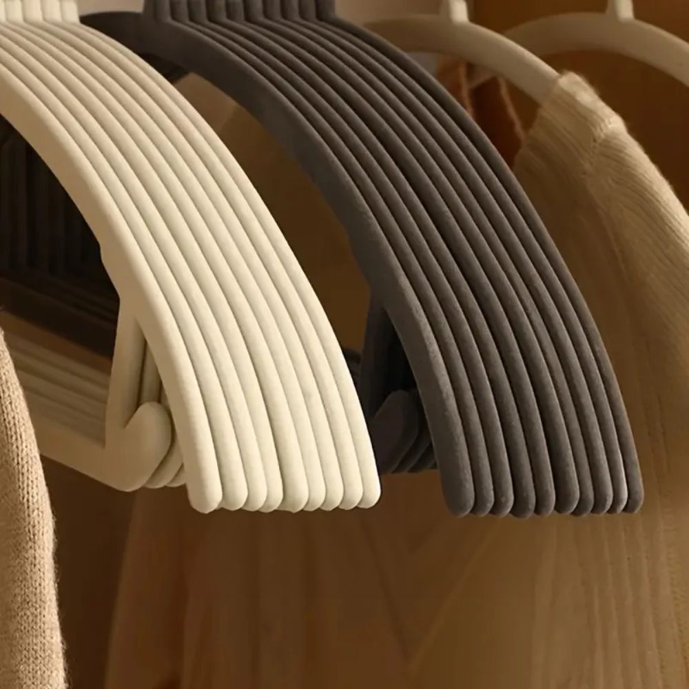 Nora Velvet Hangers - Non-Slip Coating, Set of 10 3