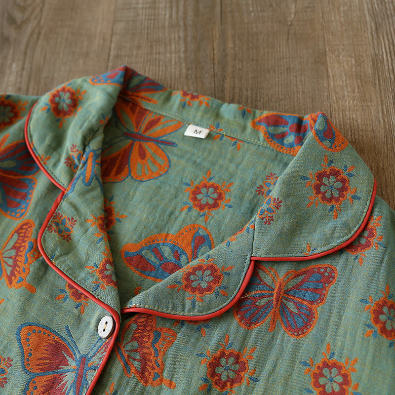 Opaline Loungewear Set - Cotton, Vintage Butterfly Print 2