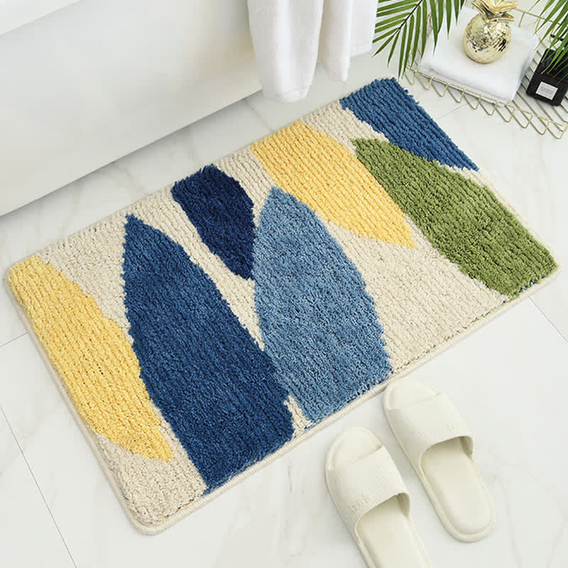 Orelia Washable Area Rug - Green Leaf Print, Soft Non-Slip 5