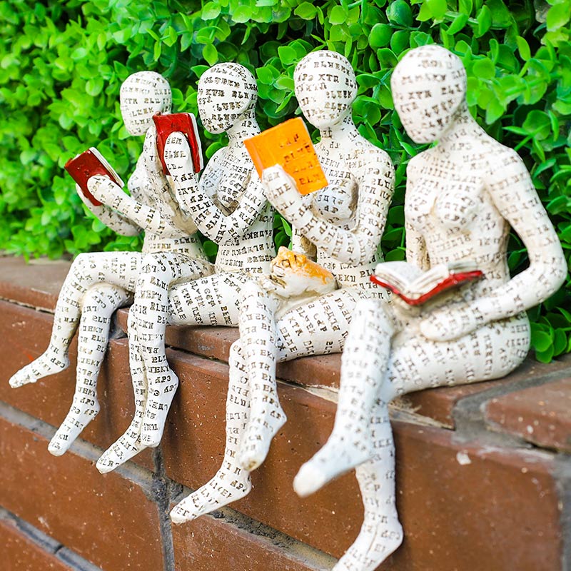 Orenda Reading Woman Statue - Synthetic Resin Bookshelf Accent 2