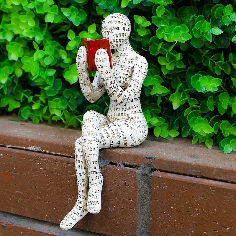 Orenda Reading Woman Statue - Synthetic Resin Bookshelf Accent 9