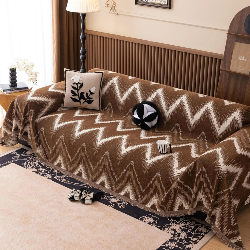 Oriana Couch Cover - Chenille, Chevron Pattern, Pet-Friendly 4