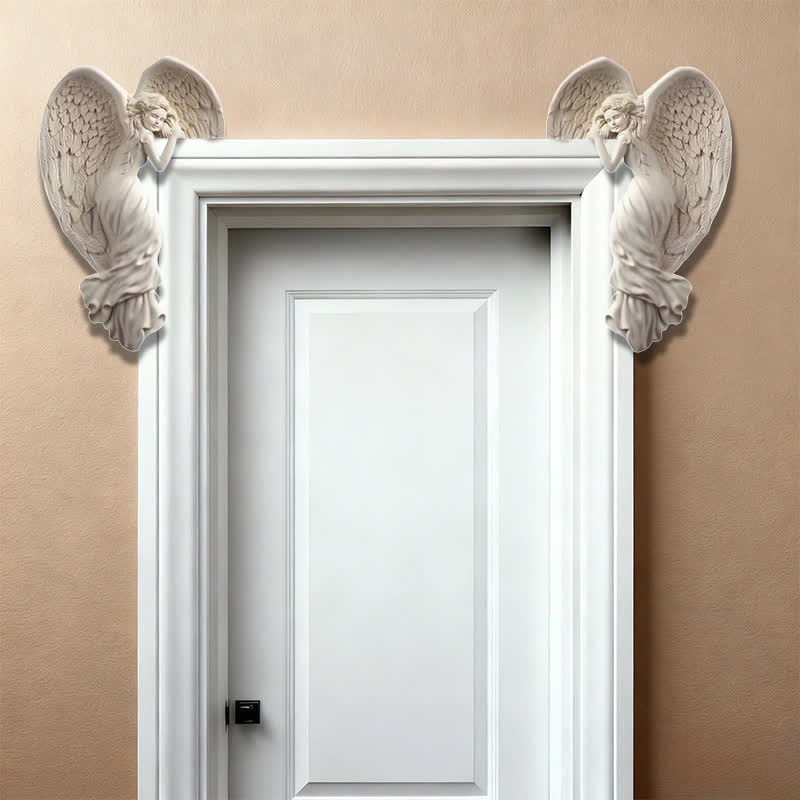 Orlen Door Frame Sculpture - Resin Angel Wings, Compact Design 0