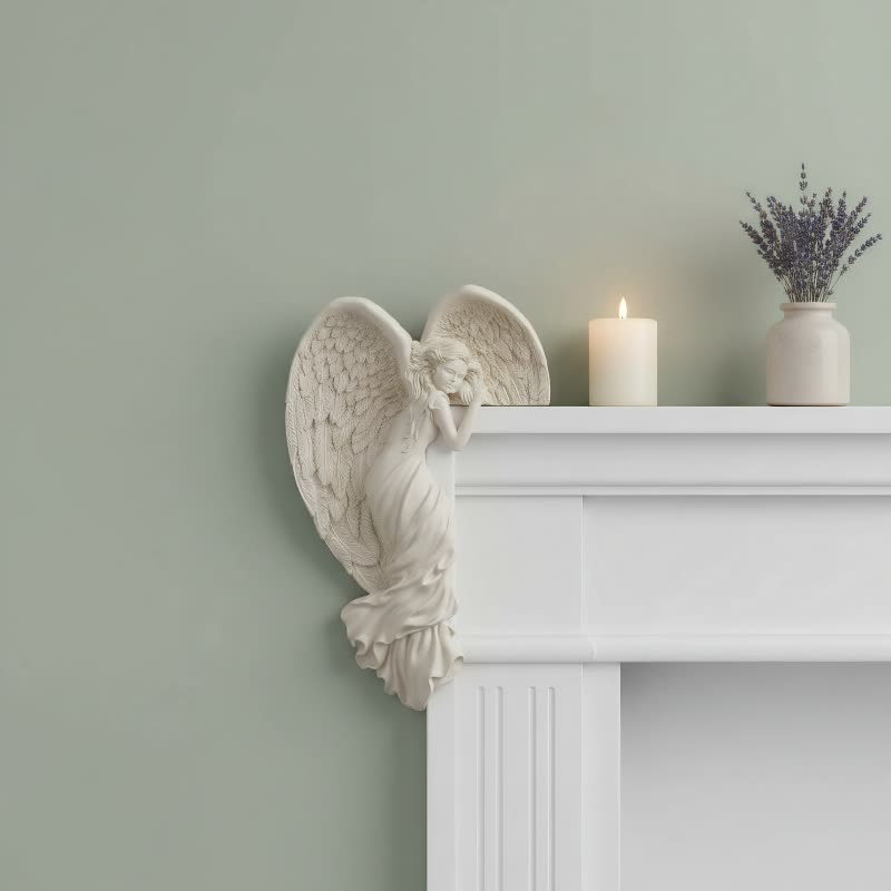 Orlen Door Frame Sculpture - Resin Angel Wings, Compact Design 4