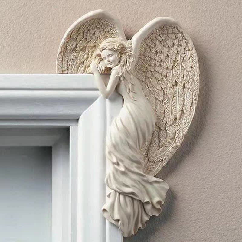 Orlen Door Frame Sculpture - Resin Angel Wings, Compact Design 5