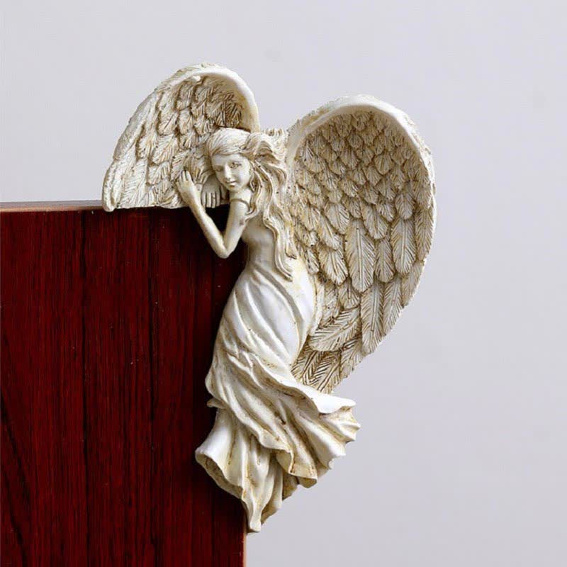 Orlen Door Frame Sculpture - Resin Angel Wings, Compact Design 6