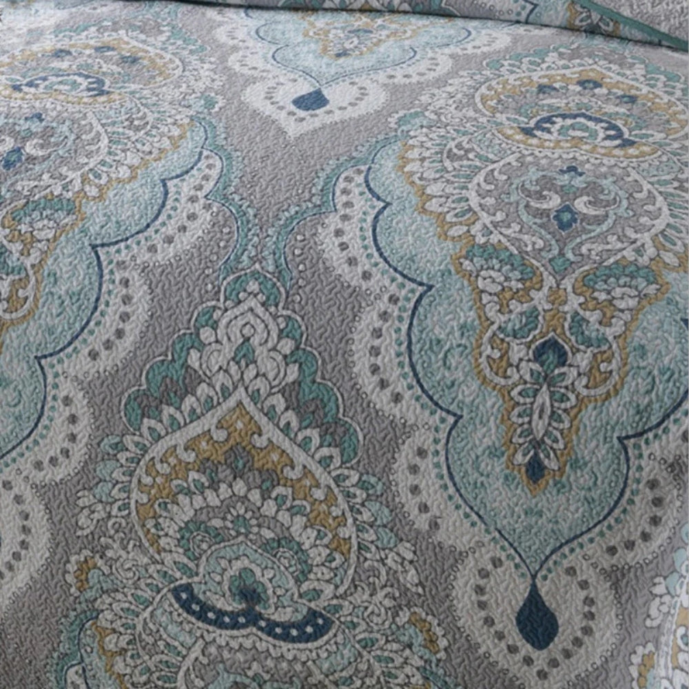 Palisade King Coverlet - Cotton, Reversible Paisley Design 6