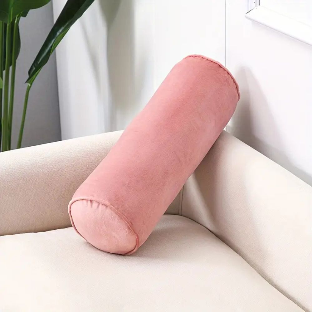 Pavo Bolster Cushion - Plush Velvet, Ergonomic Neck Support 0