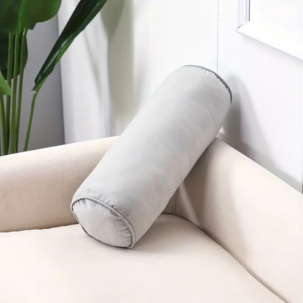 Pavo Bolster Cushion - Plush Velvet, Ergonomic Neck Support 2