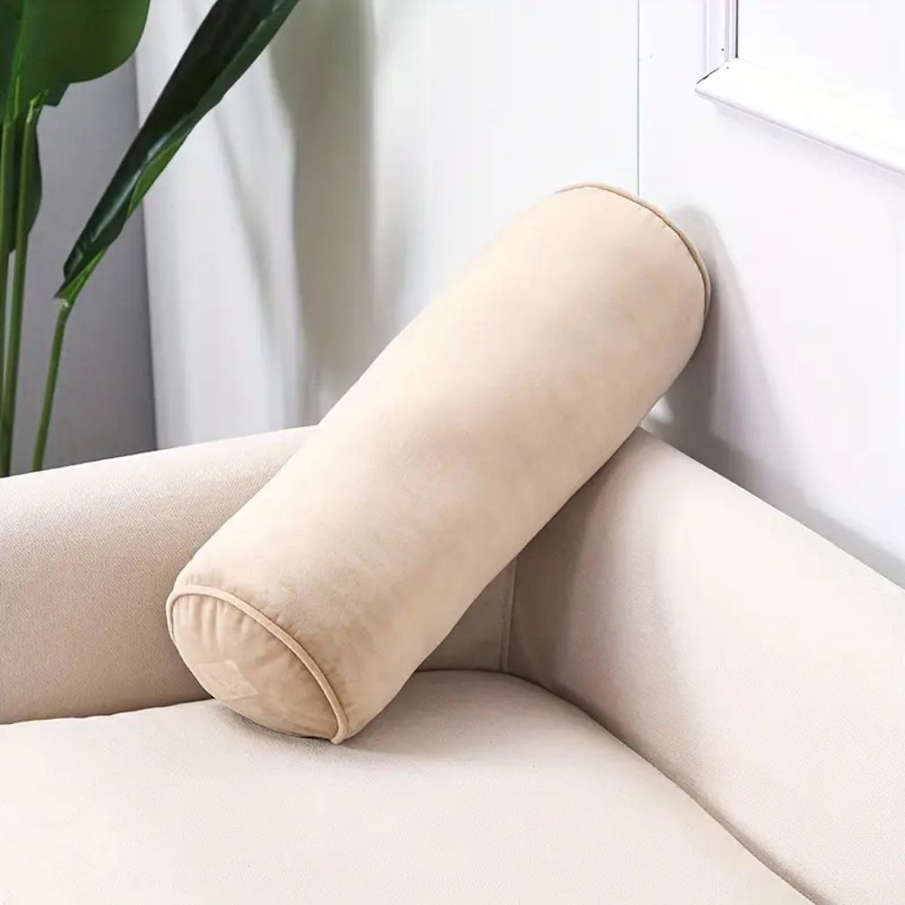 Pavo Bolster Cushion - Plush Velvet, Ergonomic Neck Support 3