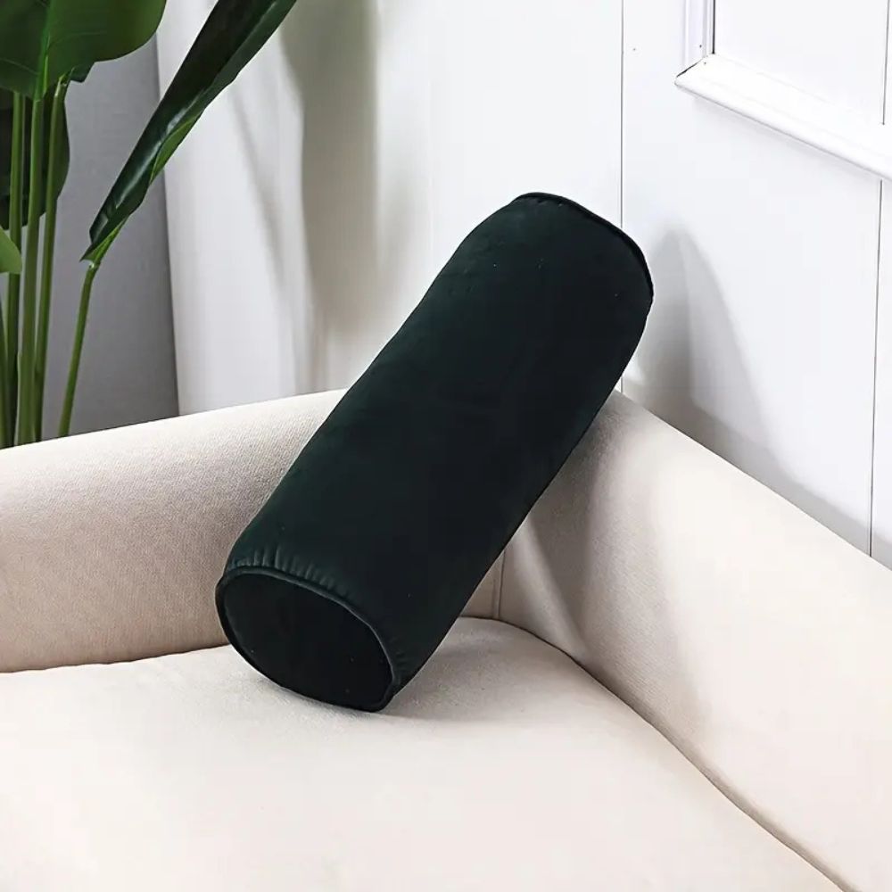 Pavo Bolster Cushion - Plush Velvet, Ergonomic Neck Support 6