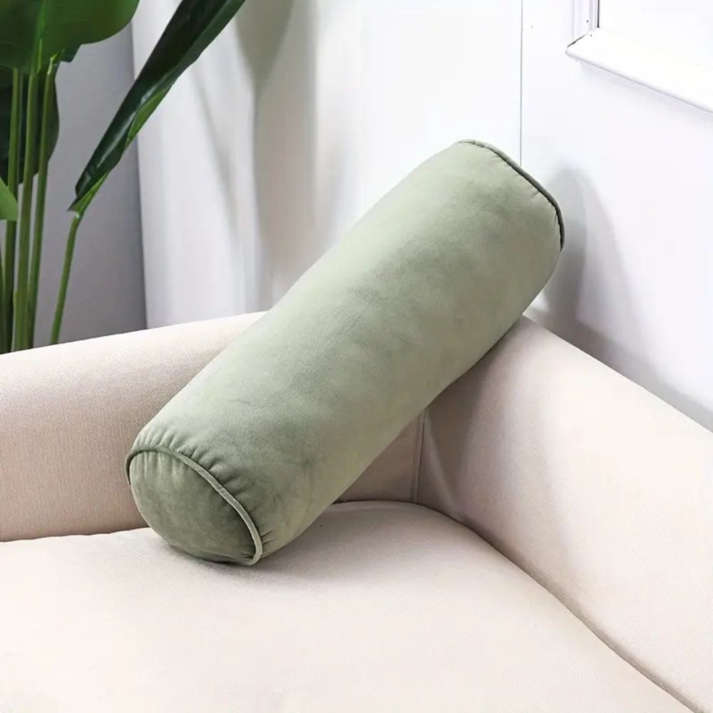 Pavo Bolster Cushion - Plush Velvet, Ergonomic Neck Support 7