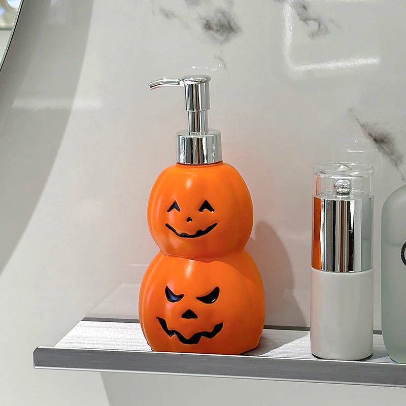 Pavo Soap Dispenser - Plastic Double Stacked Pumpkin Design, Halloween Hand Soap Dispenser 5