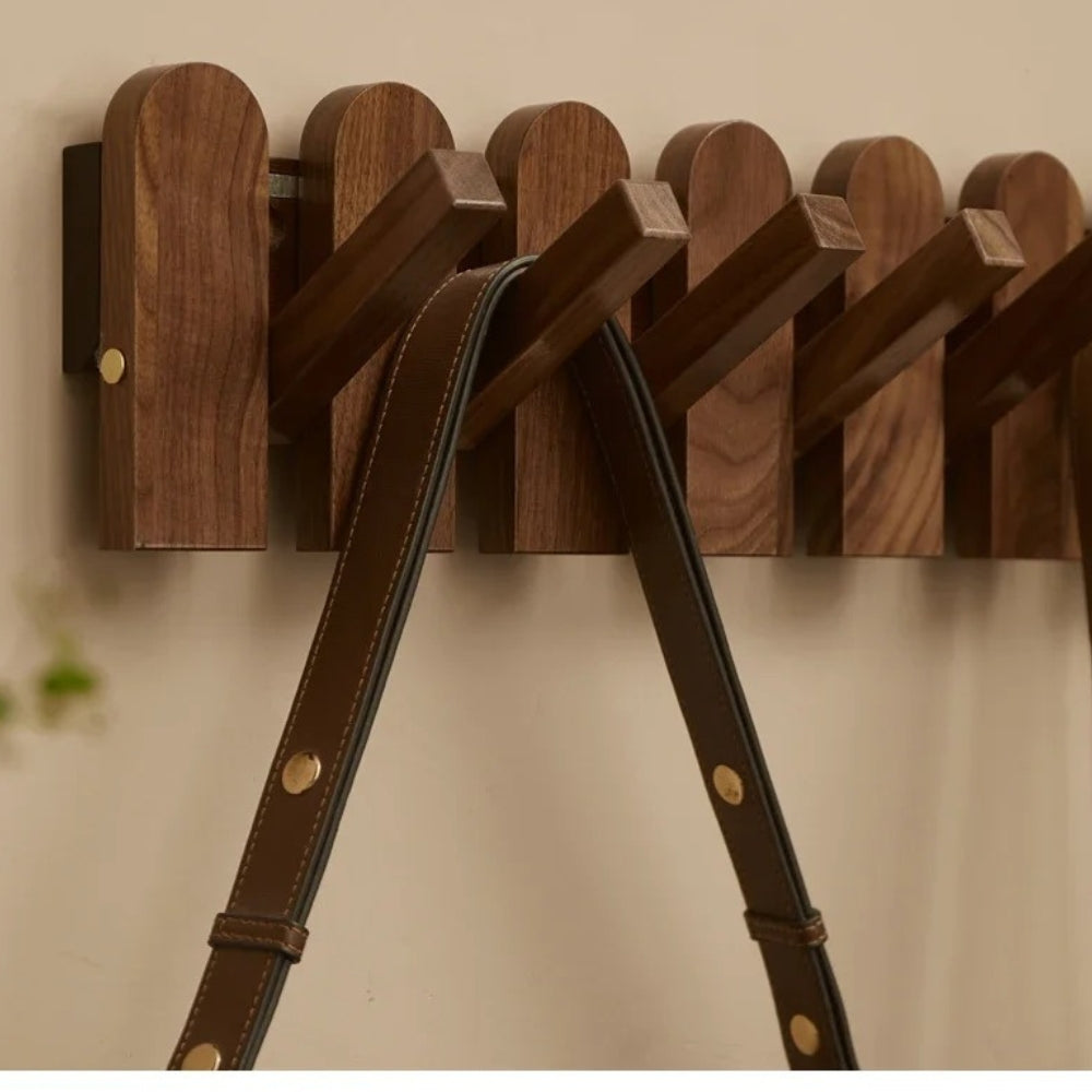 Pavo Wall Coat Rack - Wooden Piano Key Design, Wall Mounted Storage 4