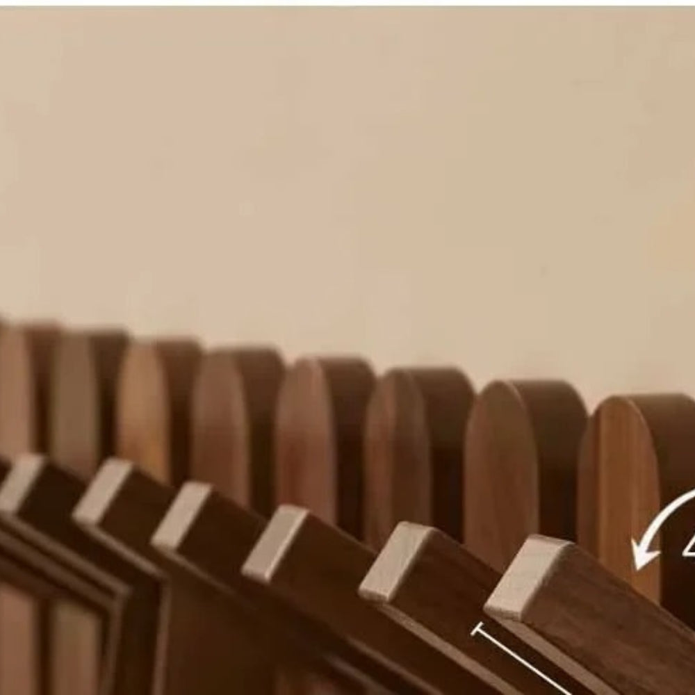 Pavo Wall Coat Rack - Wooden Piano Key Design, Wall Mounted Storage 5