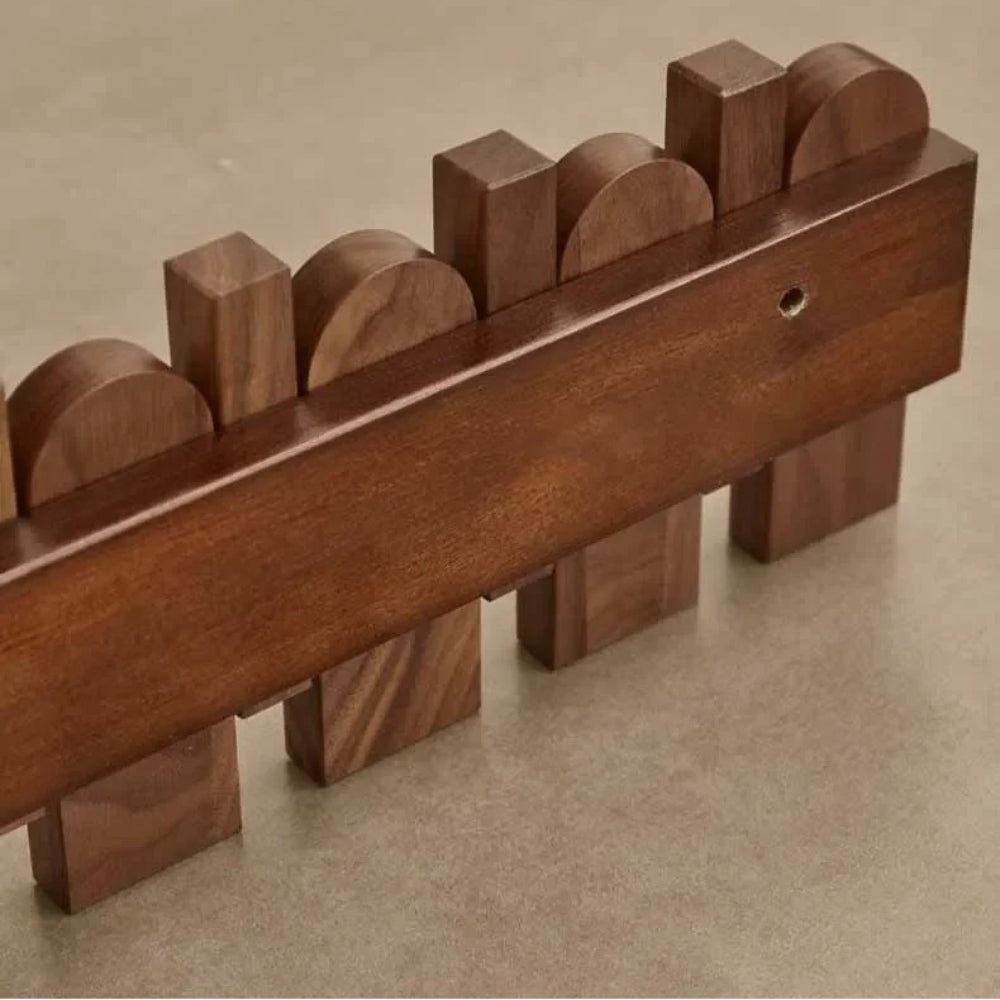 Pavo Wall Coat Rack - Wooden Piano Key Design, Wall Mounted Storage 6