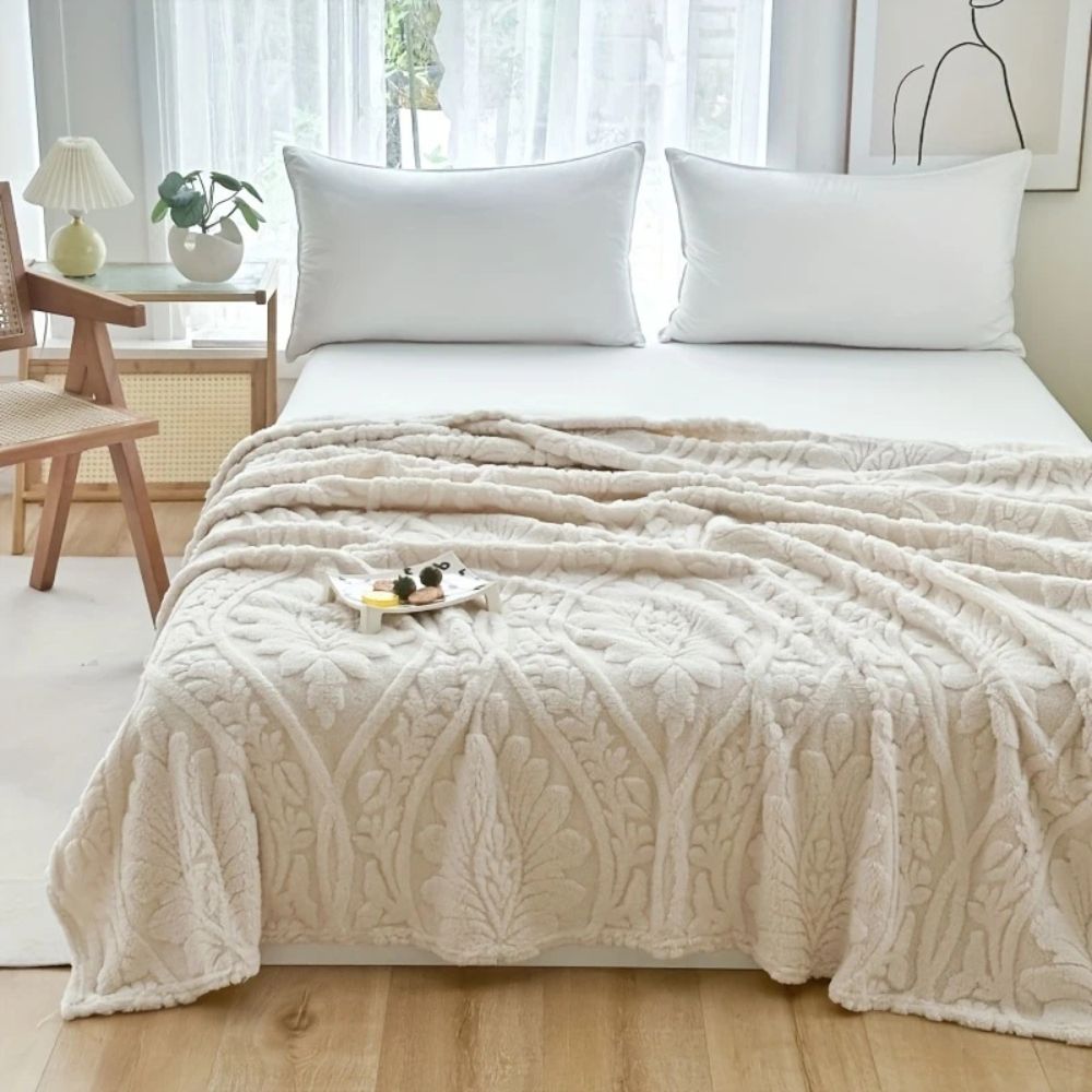 Perrin Fleece Blanket - Microfiber Softness, French-Inspired Design 1