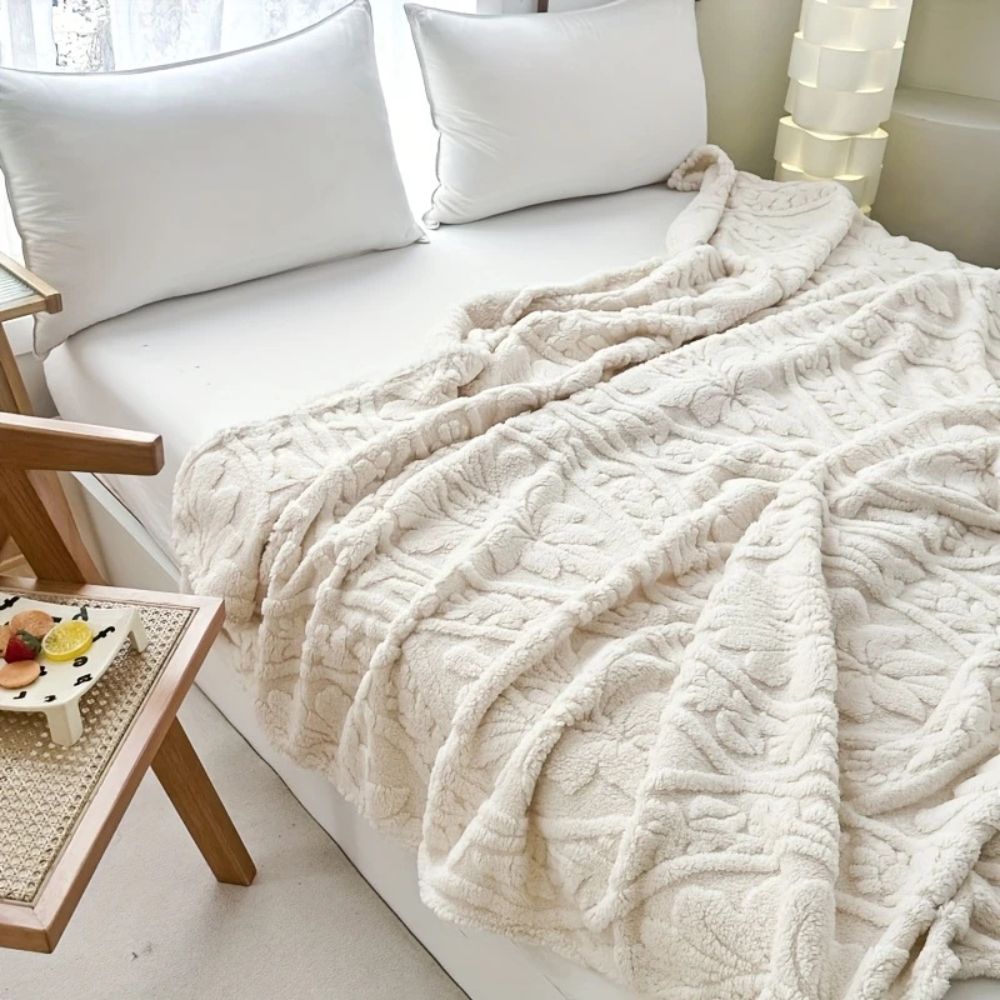 Perrin Fleece Blanket - Microfiber Softness, French-Inspired Design 2