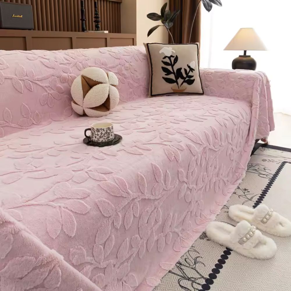 Petal Comfort Sofa Cover - Soft Microfiber, Versatile Floral Design 0