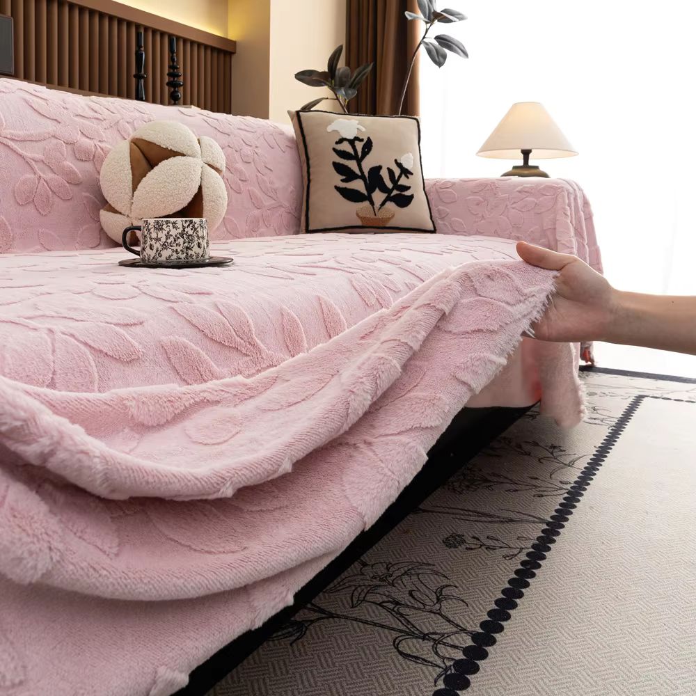 Petal Comfort Sofa Cover - Soft Microfiber, Versatile Floral Design 4