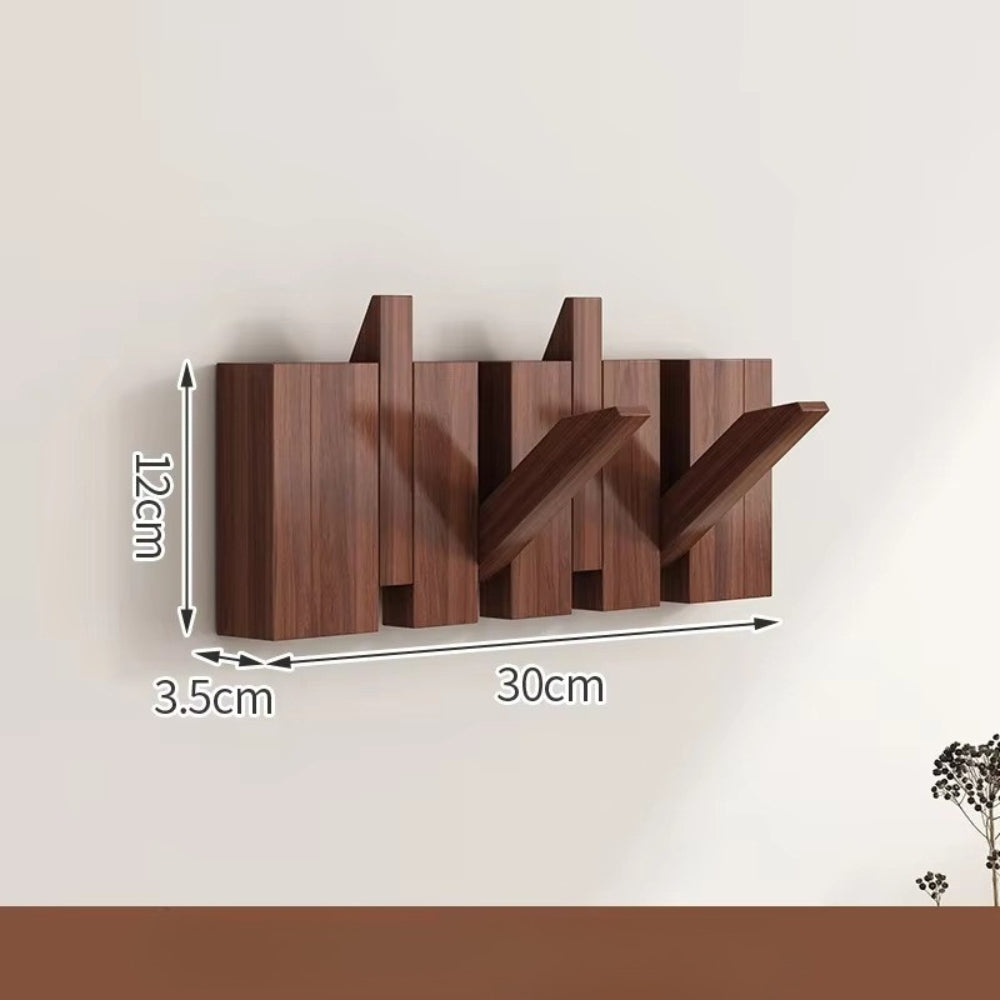 Piano Wall Mounted Coat Rack - Foldable Wooden Hooks, Space-Saving Design 10