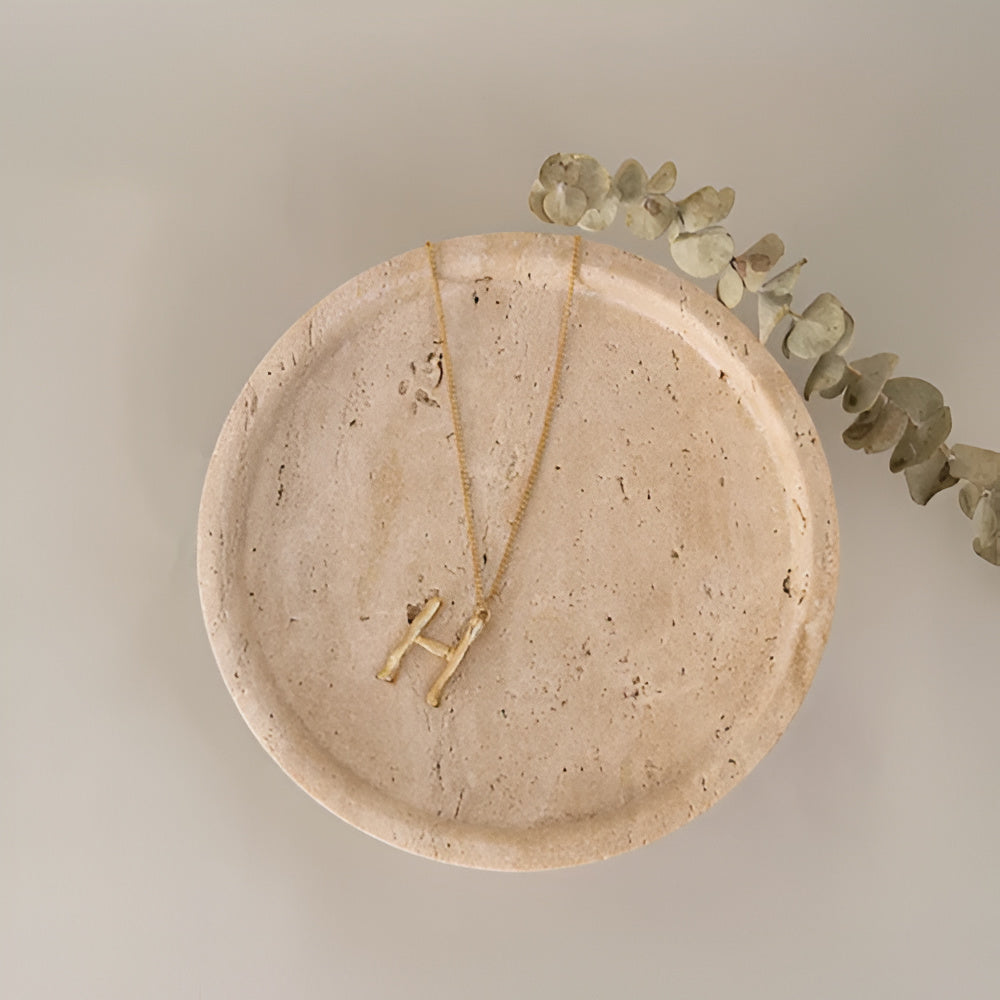 Pietra Decorative Tray for Coffee Table - Natural Travertine, Elegant Design 2