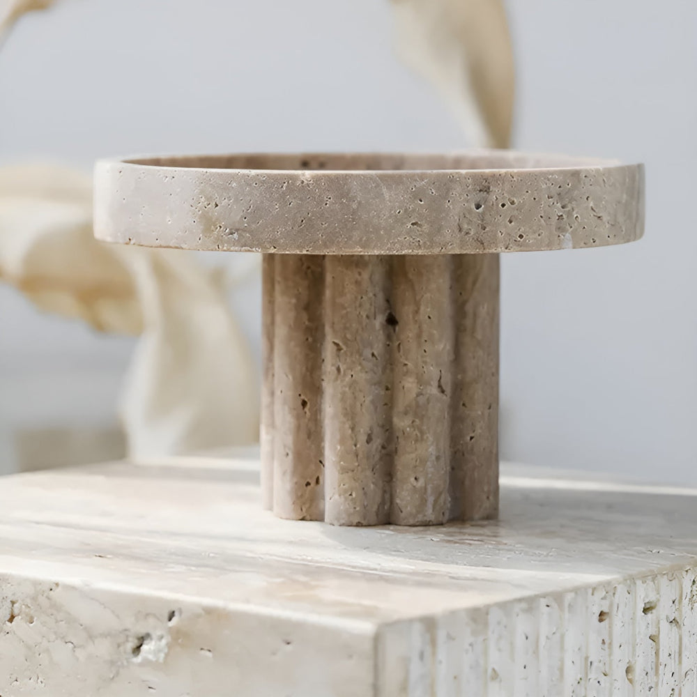 Pietra Decorative Tray for Coffee Table - Natural Travertine, Elegant Design 6
