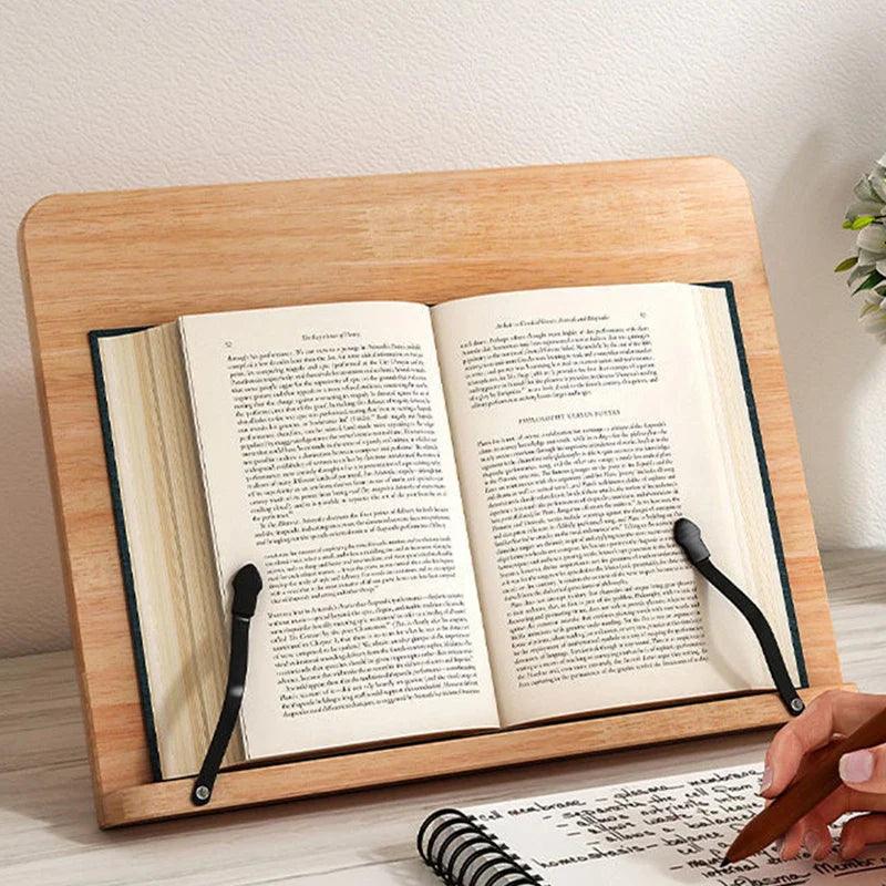 Pinewoodia Book Stand - Adjustable Pine Wood Reading Holder 1