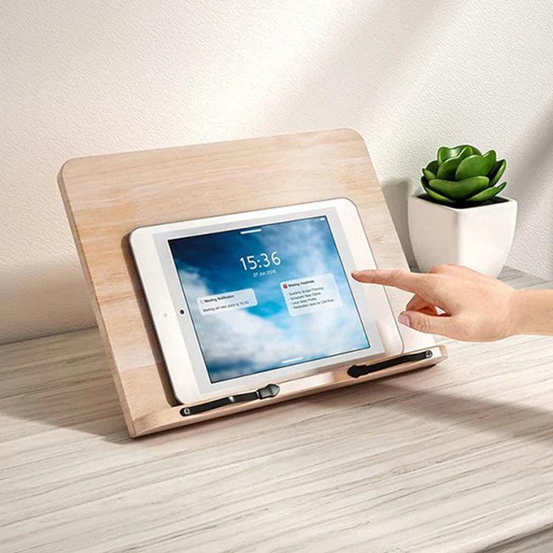 Pinewoodia Book Stand - Adjustable Pine Wood Reading Holder 2