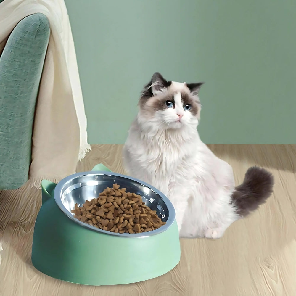 Pinnacle Elevated Pet Bowl - Stainless Steel, Tilted Design for Cats and Dogs 6