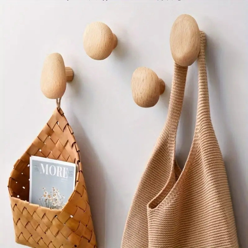 Pinnacle Modern Coat Hooks - Wall Mounted Solid Wood, Minimalist Design 1