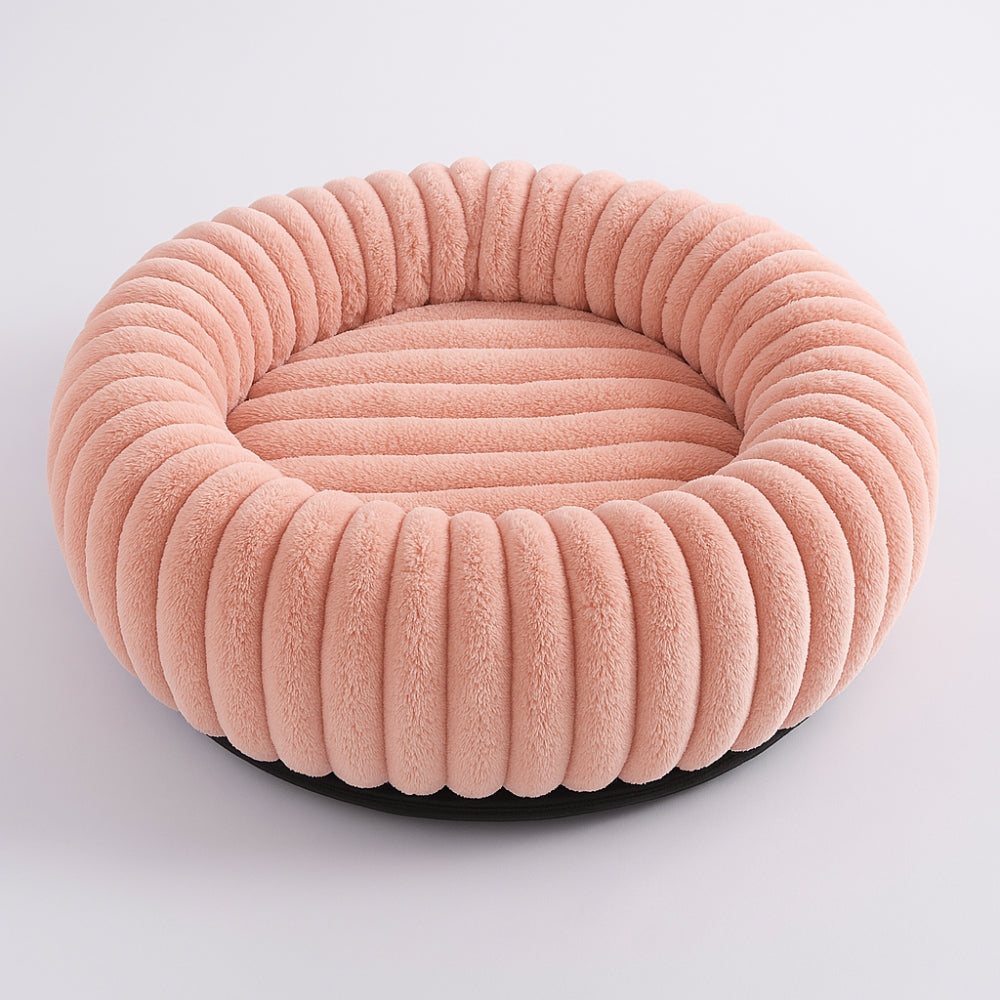 Pinnacle Plush Round Dog Bed - Soft Cotton-Polyester Blend, Non-Slip 7