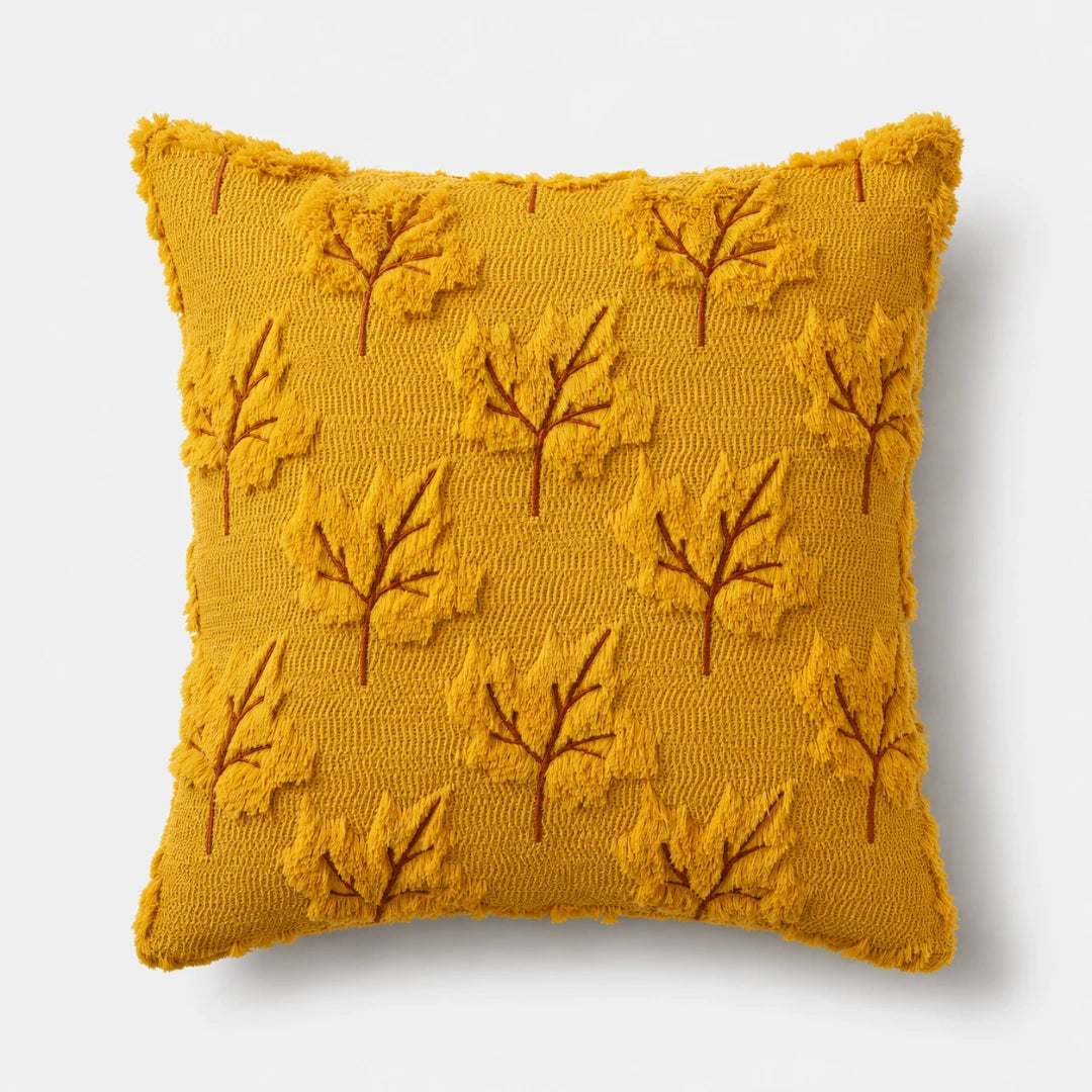 Pluma Pumpkin Pillow Cover - Hand-Tufted Chenille, Square 18 Inch 10