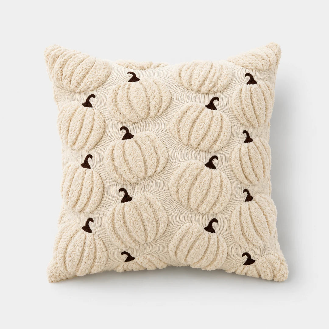 Pluma Pumpkin Pillow Cover - Hand-Tufted Chenille, Square 18 Inch 9