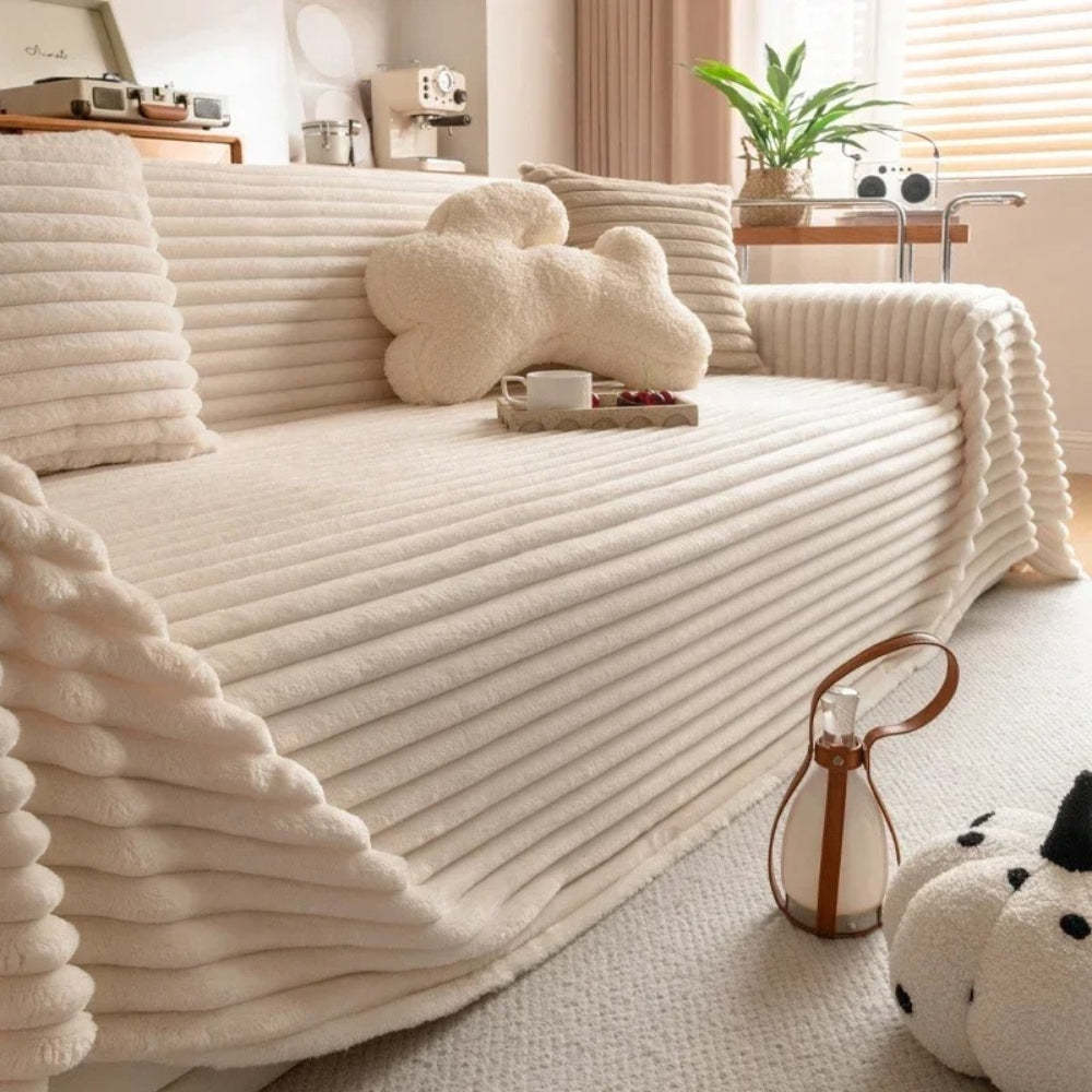 Plush Sofa Cover - Soft Microfiber, Quilted Comfort 0