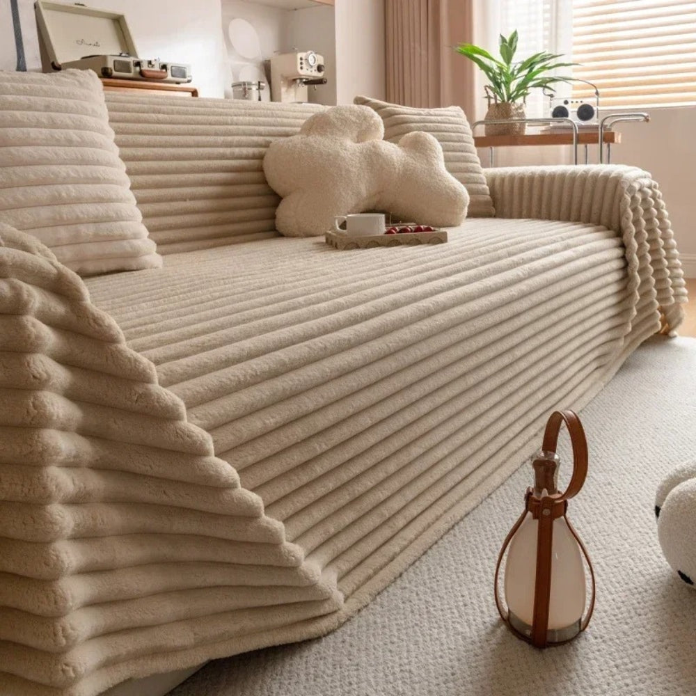 Plush Sofa Cover - Soft Microfiber, Quilted Comfort 4