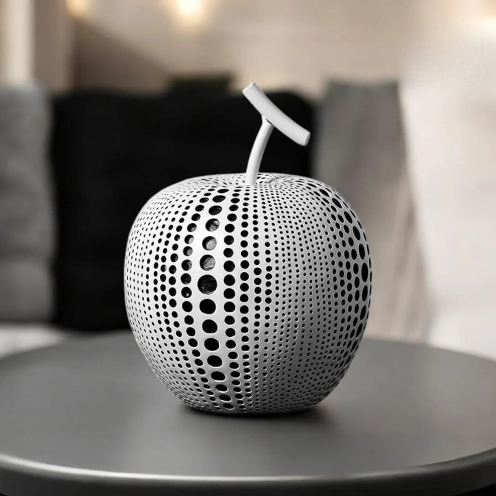 Polka Dot Apple Sculpture - Durable Resin, Modern Design 4