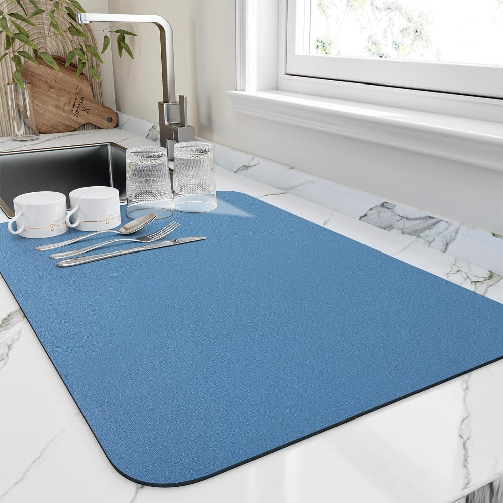 Quinn Dish Drying Mat - Highly Absorbent Diatomite, Quick Drying 3