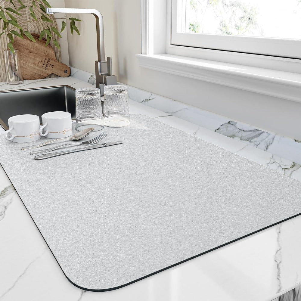 Quinn Dish Drying Mat - Highly Absorbent Diatomite, Quick Drying 5