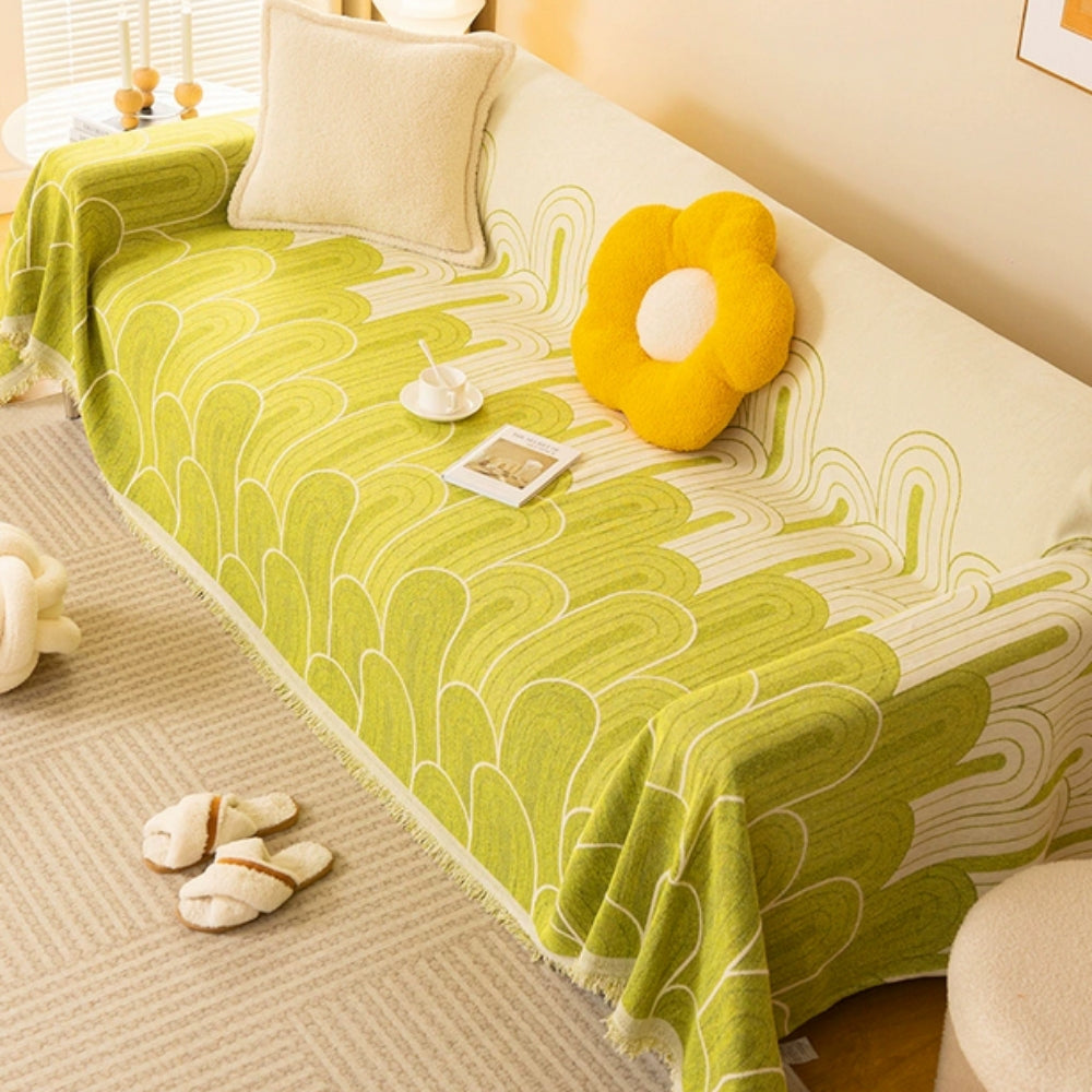 Rainbow Chenille Sofa Cover - Soft Fabric, Pet-Friendly, Vibrant Design 0