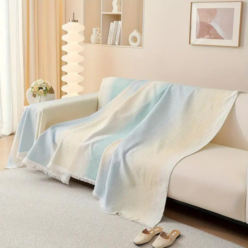 Rainbow Chill Sofa Cover - Ice Silk, Non-Slip for Sectional Couch 2